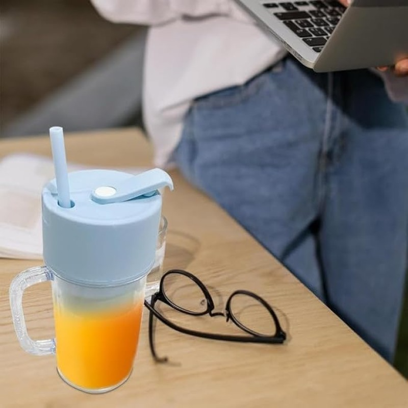 Electric Portable Smoothie Juicer Cup with Straw – 420ML Rechargeable Blender