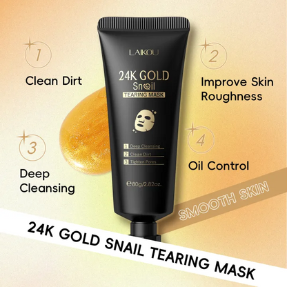 24K Gold Snail Peel-Off Face Mask – Deep Cleansing & Hydrating Skincare Treatment