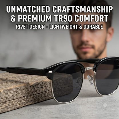 Vintage TR90 Half-Frame – UV400 Square Sunglasses