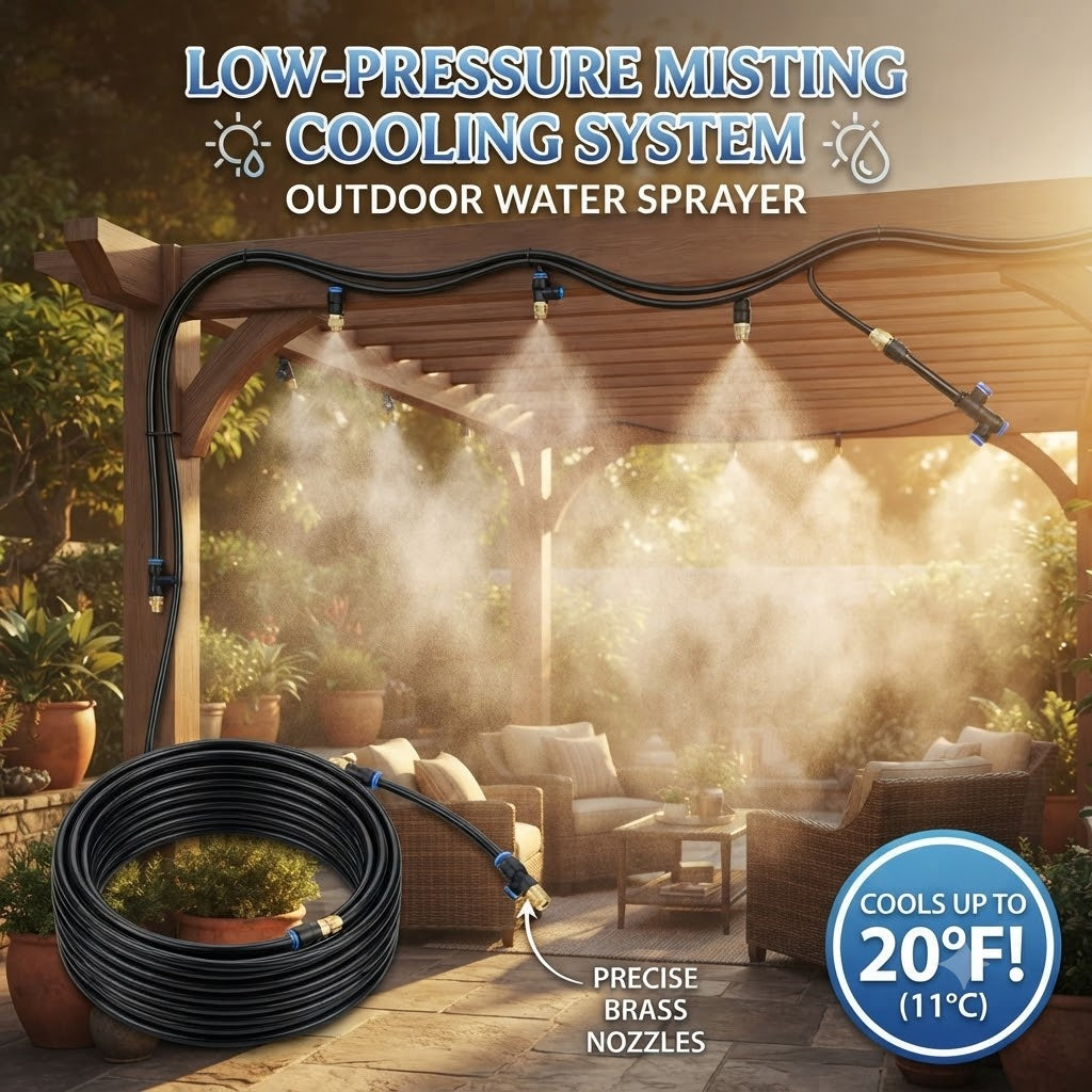 Low-Pressure Misting Cooling System – Outdoor Water Sprayer