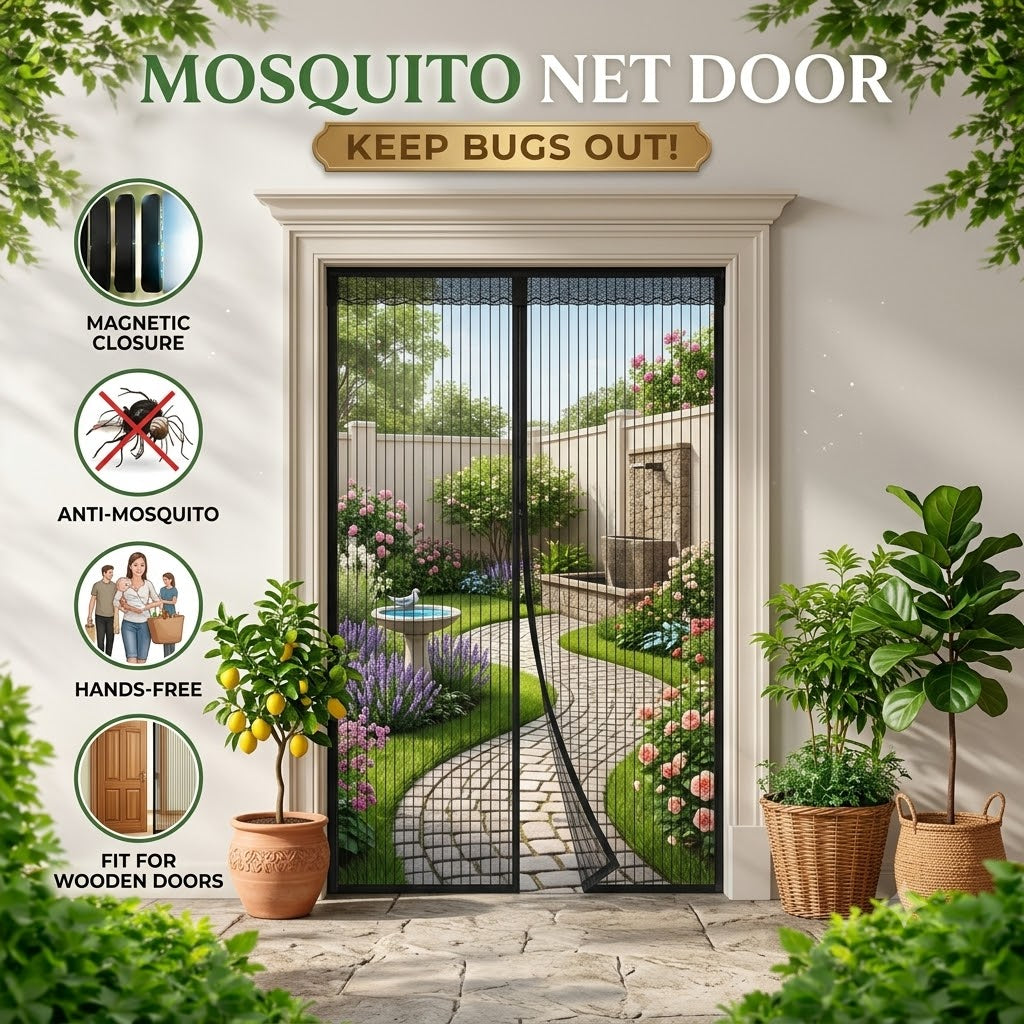 Magnetic Mesh Door Screen – Automatic Closing Anti-Mosquito Insect Screen Curtain