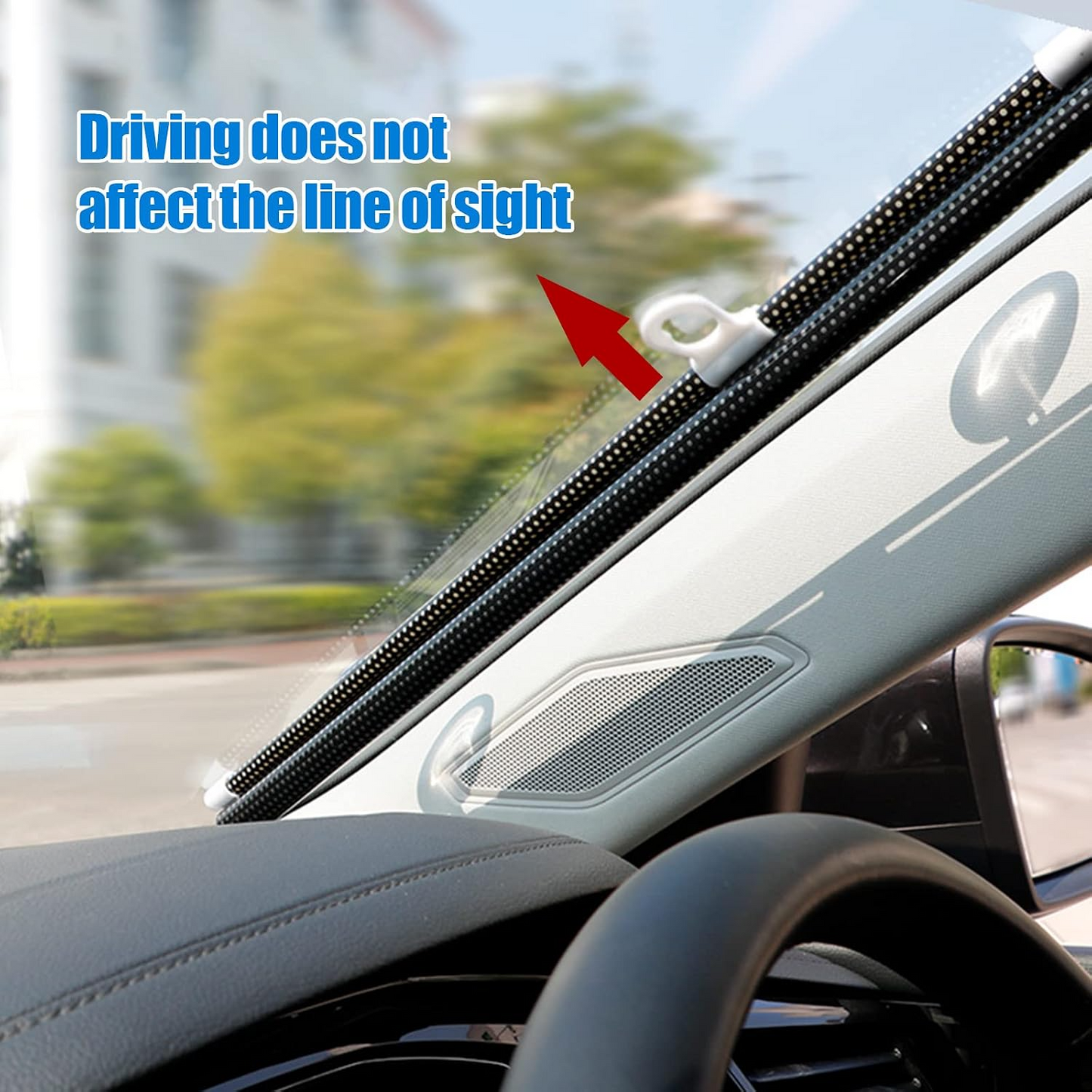 Retractable Car Window Sunshade – Nail-Free Suction Cup Blackout Roller Blind
