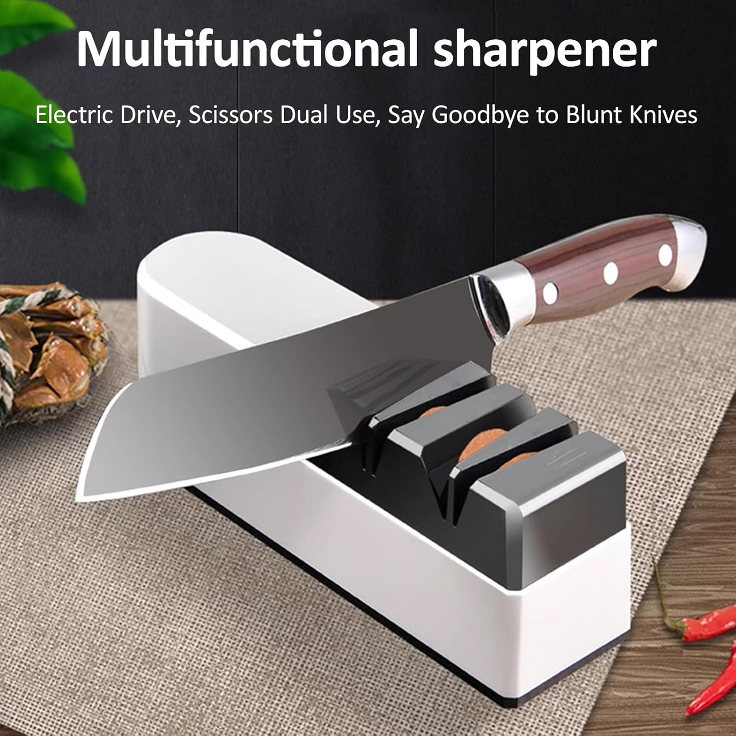 Electric Knife & Scissors Sharpener – Multi-Function Kitchen Sharpening Tool