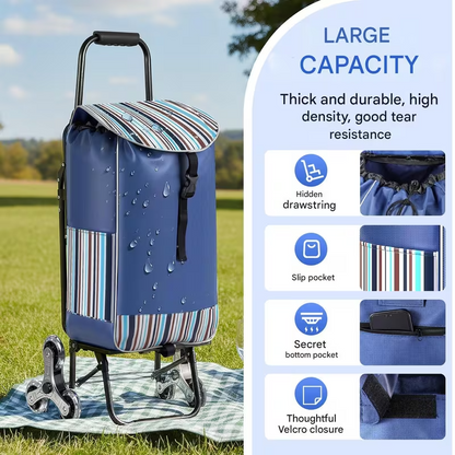 Heavy-Duty Shopping Cart Trolley – Portable Hand Lift Transport Cart for Groceries & Luggage