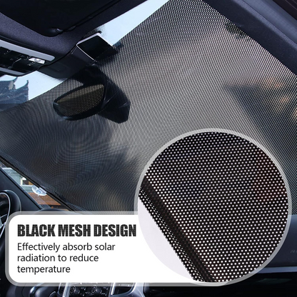 Retractable Car Window Sunshade – Nail-Free Suction Cup Blackout Roller Blind