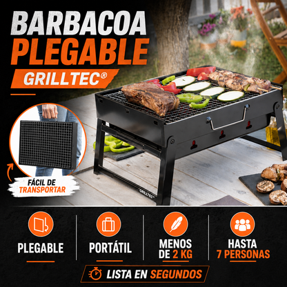 Foldable Japanese Charcoal BBQ Grill – Portable Cast Iron Camping Barbecue for 3–5 People