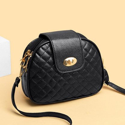 Women's Diamond-Pattern Small Shoulder Bag – Stylish Three-Layer Rectangular Crossbody Purse