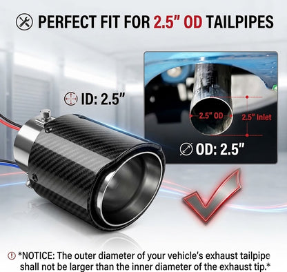 Universal LED Fire Flame Exhaust Tip – Car Muffler Pipe (35–63mm)
