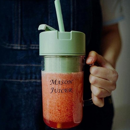 Electric Portable Smoothie Juicer Cup with Straw – 420ML Rechargeable Blender