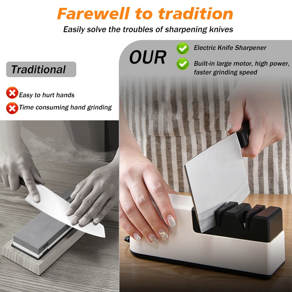 Electric Knife & Scissors Sharpener – Multi-Function Kitchen Sharpening Tool